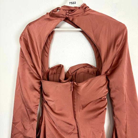 HOUSE OF CB Toira Satin Corset Minidress in Rose Size Small - Picture 11 of 14